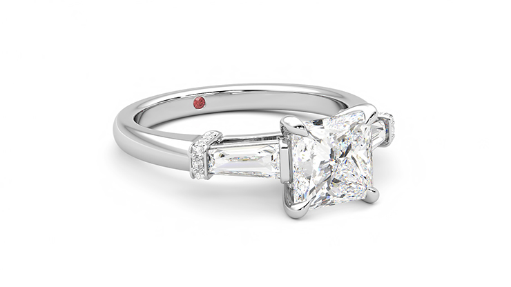 Taylor & Hart Utopia Princess Engagement Ring 360 degree image 5