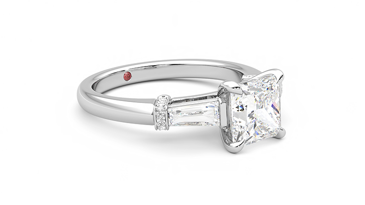 Taylor & Hart Utopia Princess Engagement Ring 360 degree image 6