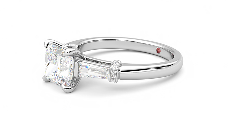 Taylor & Hart Utopia Princess Engagement Ring 360 degree image 23