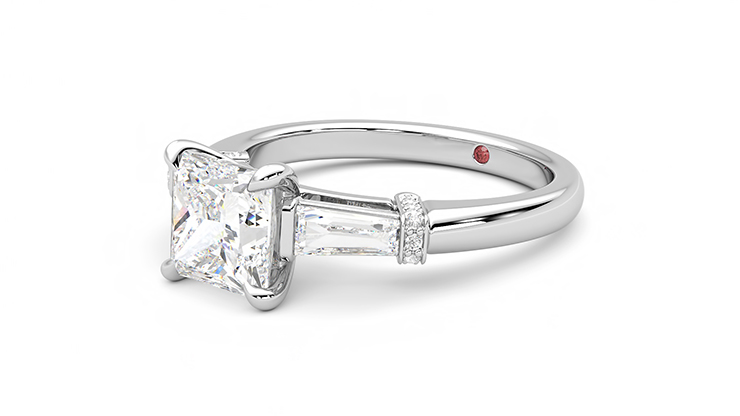Taylor & Hart Utopia Princess Engagement Ring 360 degree image 24