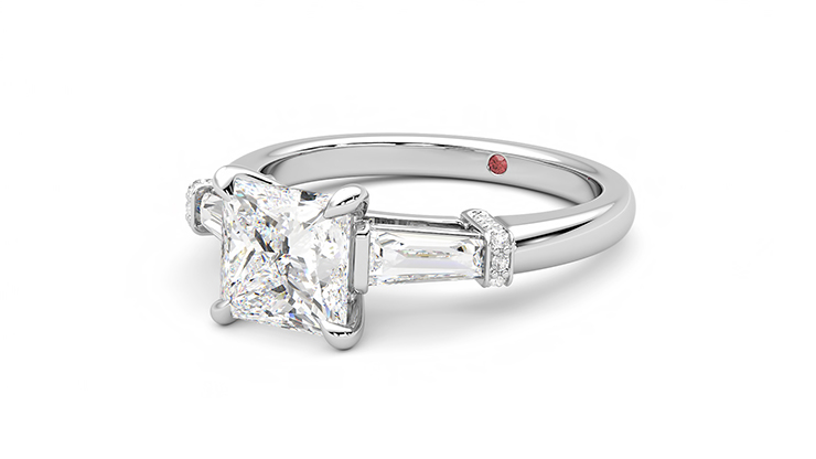 Taylor & Hart Utopia Princess Engagement Ring 360 degree image 25