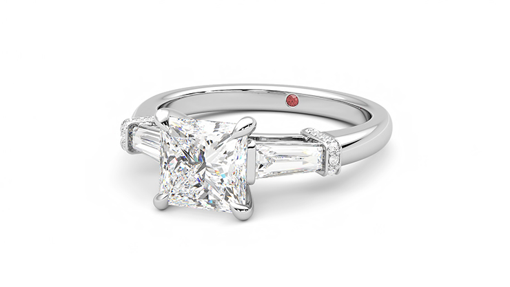 Taylor & Hart Utopia Princess Engagement Ring 360 degree image 26