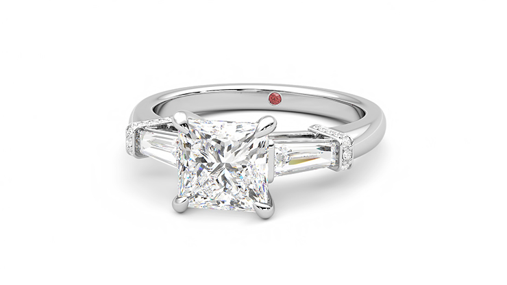 Taylor & Hart Utopia Princess Engagement Ring 360 degree image 27