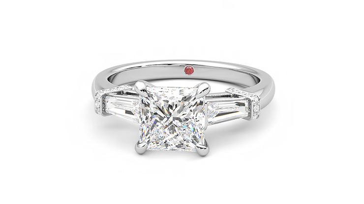 Taylor & Hart Utopia Princess Engagement Ring 360 degree image 28