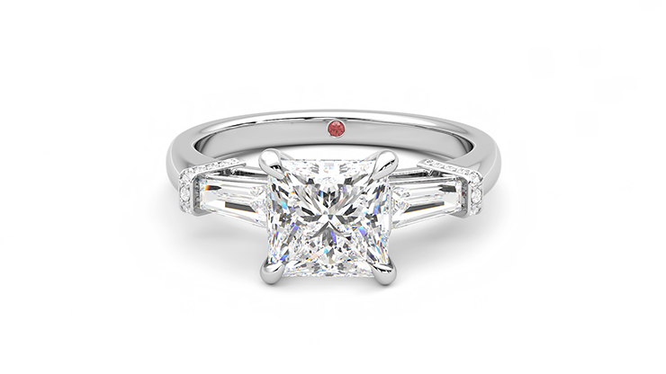 Taylor & Hart Utopia Princess Engagement Ring 360 degree image 29