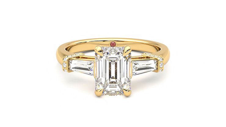 Taylor & Hart Utopia Emerald Engagement Ring 360 degree image 0