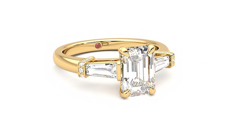 Taylor & Hart Utopia Emerald Engagement Ring 360 degree image 4