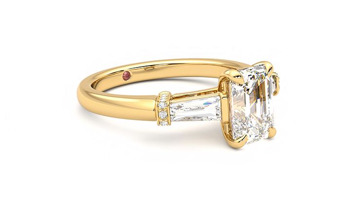 Taylor & Hart Utopia Emerald Engagement Ring 360 degree image 6