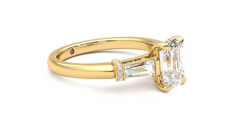 Taylor & Hart Utopia Emerald Engagement Ring 360 degree image 7