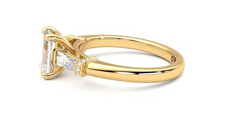 Taylor & Hart Utopia Emerald Engagement Ring 360 degree image 21