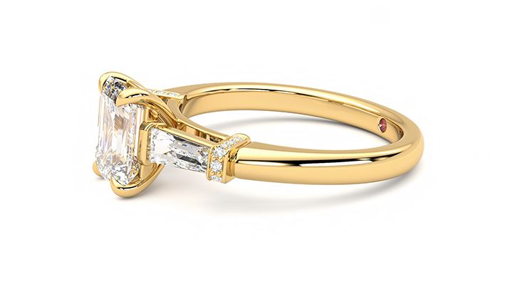 Taylor & Hart Utopia Emerald Engagement Ring 360 degree image 22