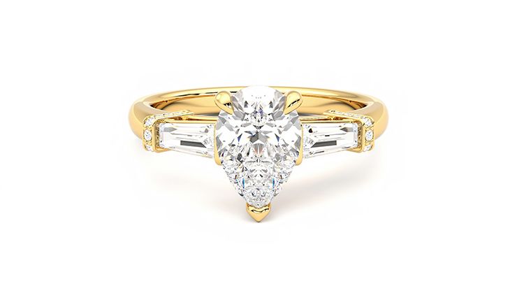 Taylor & Hart Utopia Pear Engagement Ring 360 degree image 0
