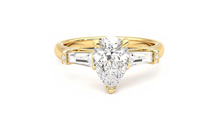 Taylor & Hart Utopia Pear Engagement Ring 360 degree image 1