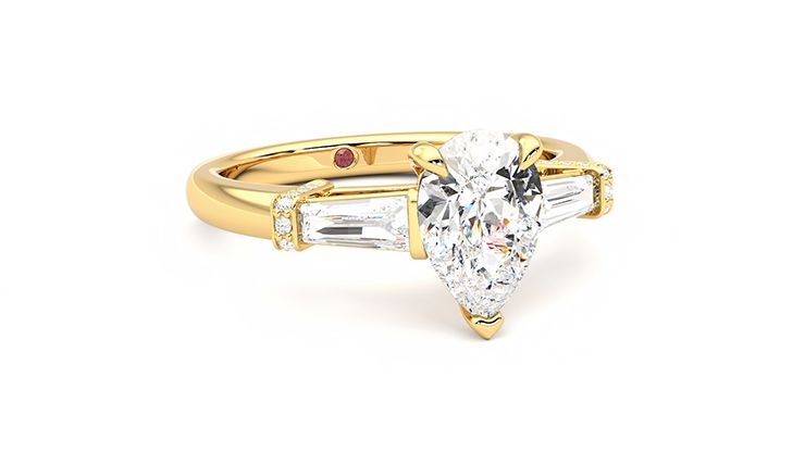 Taylor & Hart Utopia Pear Engagement Ring 360 degree image 4