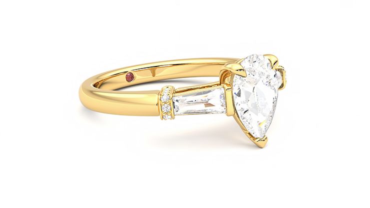 Taylor & Hart Utopia Pear Engagement Ring 360 degree image 6