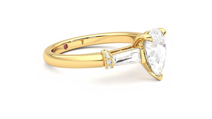 Taylor & Hart Utopia Pear Engagement Ring 360 degree image 7