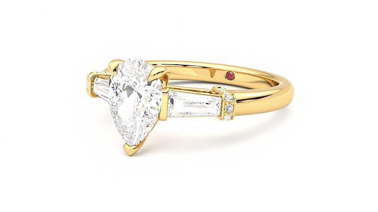 Taylor & Hart Utopia Pear Engagement Ring 360 degree image 25