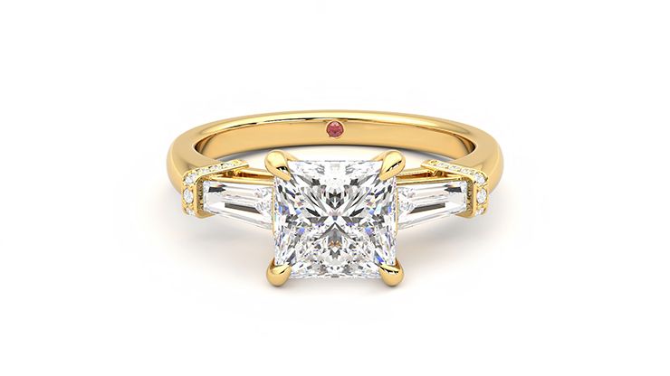 Taylor & Hart Utopia Princess Engagement Ring 360 degree image 0