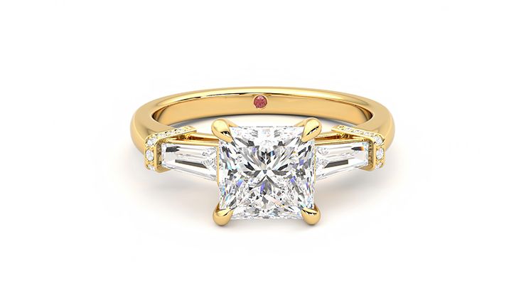 Taylor & Hart Utopia Princess Engagement Ring 360 degree image 1