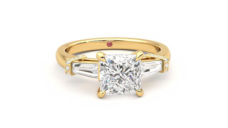 Taylor & Hart Utopia Princess Engagement Ring 360 degree image 2