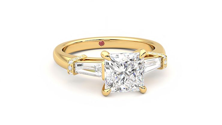 Taylor & Hart Utopia Princess Engagement Ring 360 degree image 3