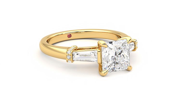 Taylor & Hart Utopia Princess Engagement Ring 360 degree image 5
