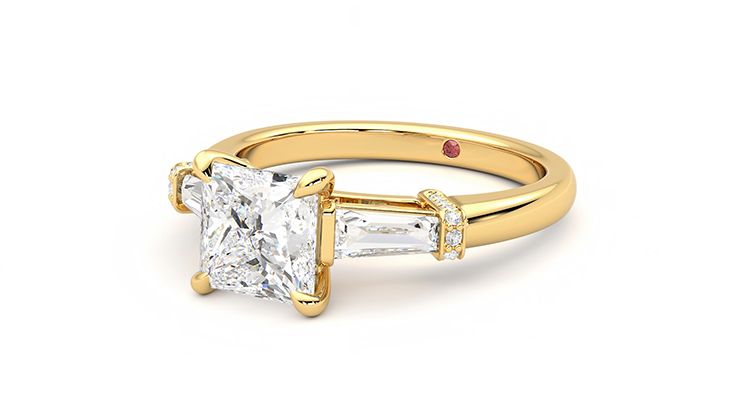 Taylor & Hart Utopia Princess Engagement Ring 360 degree image 25