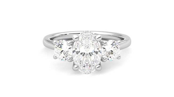 Taylor & Hart Venus Oval Engagement Ring 360 degree image 0