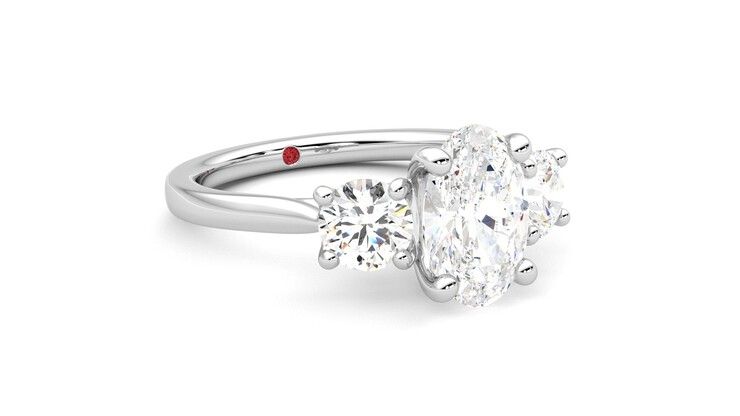Taylor & Hart Venus Oval Engagement Ring 360 degree image 5