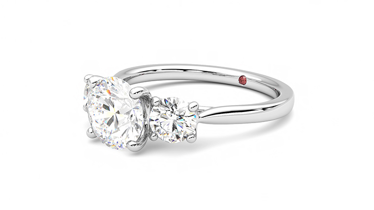 Taylor & Hart Venus Round Engagement Ring 360 degree image 24