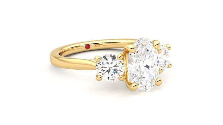Taylor & Hart Venus Oval Engagement Ring 360 degree image 5