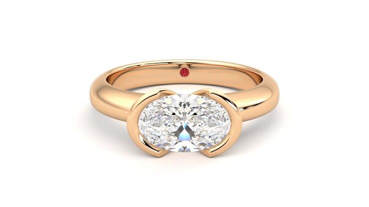 Taylor & Hart Viridis Oval Engagement Ring 360 degree image 0