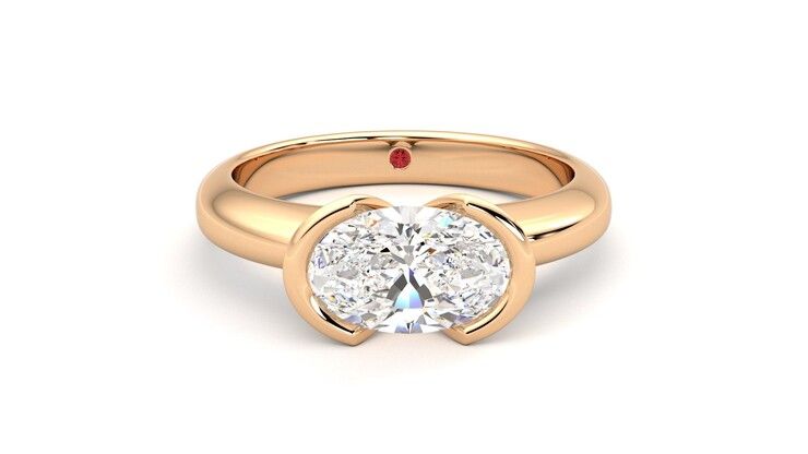 Taylor & Hart Viridis Oval Engagement Ring 360 degree image 1