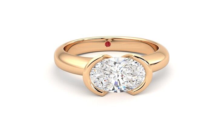 Taylor & Hart Viridis Oval Engagement Ring 360 degree image 2