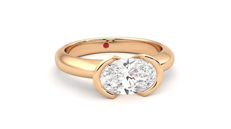 Taylor & Hart Viridis Oval Engagement Ring 360 degree image 3