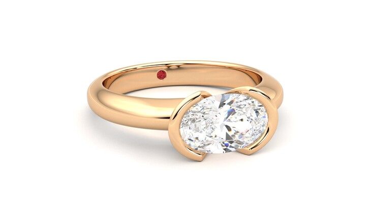 Taylor & Hart Viridis Oval Engagement Ring 360 degree image 4