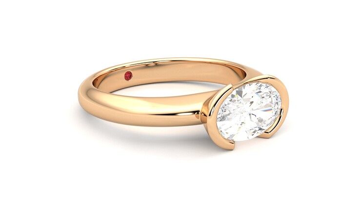 Taylor & Hart Viridis Oval Engagement Ring 360 degree image 6