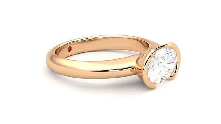 Taylor & Hart Viridis Oval Engagement Ring 360 degree image 7