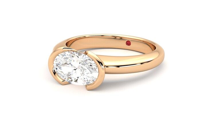 Taylor & Hart Viridis Oval Engagement Ring 360 degree image 25