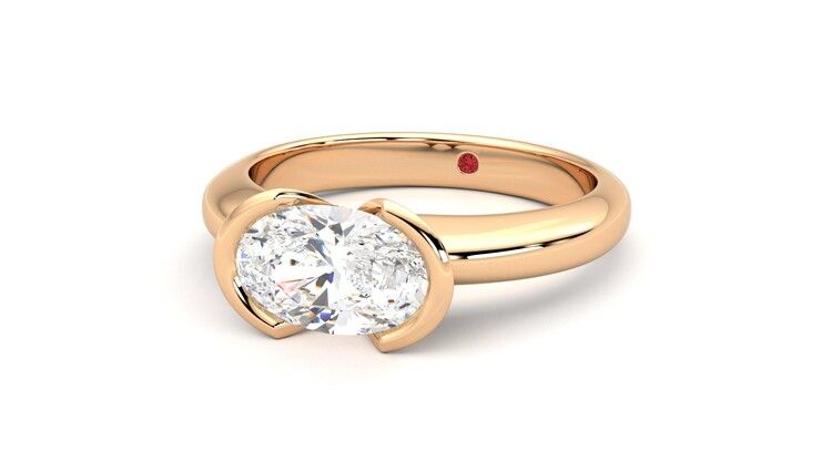 Taylor & Hart Viridis Oval Engagement Ring 360 degree image 26