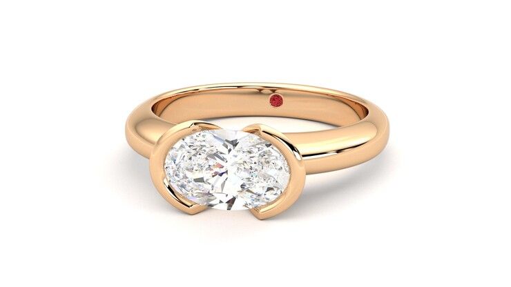 Taylor & Hart Viridis Oval Engagement Ring 360 degree image 27