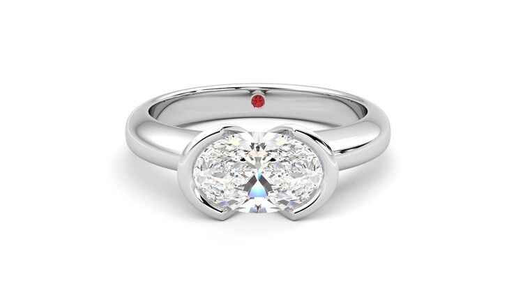 Taylor & Hart Viridis Oval Engagement Ring 360 degree image 0