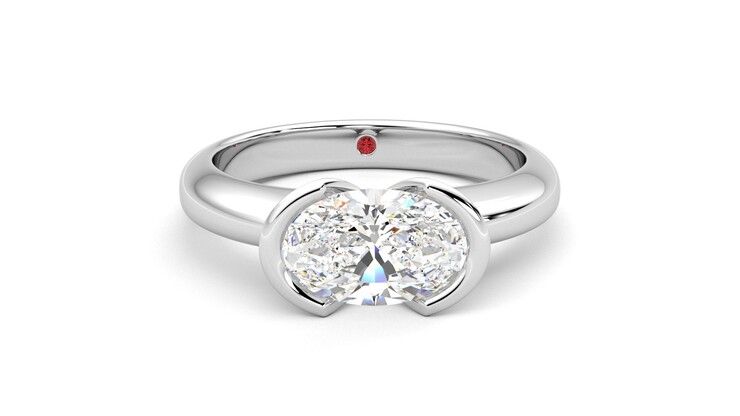 Taylor & Hart Viridis Oval Engagement Ring 360 degree image 1