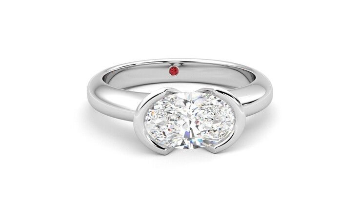 Taylor & Hart Viridis Oval Engagement Ring 360 degree image 2