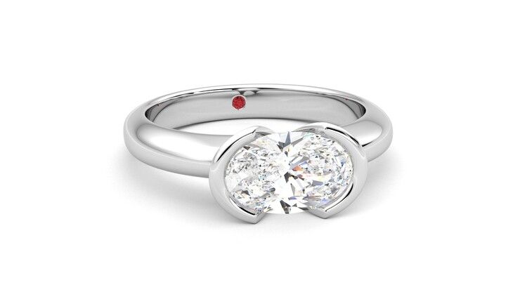Taylor & Hart Viridis Oval Engagement Ring 360 degree image 3