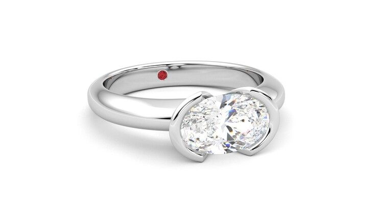 Taylor & Hart Viridis Oval Engagement Ring 360 degree image 4