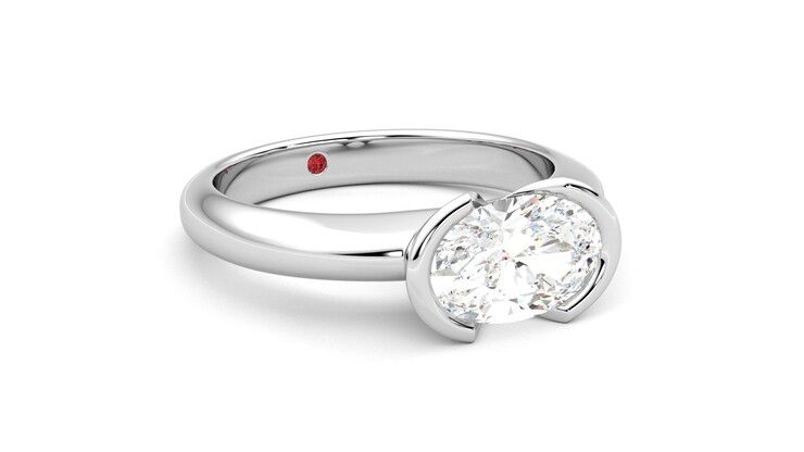 Taylor & Hart Viridis Oval Engagement Ring 360 degree image 5
