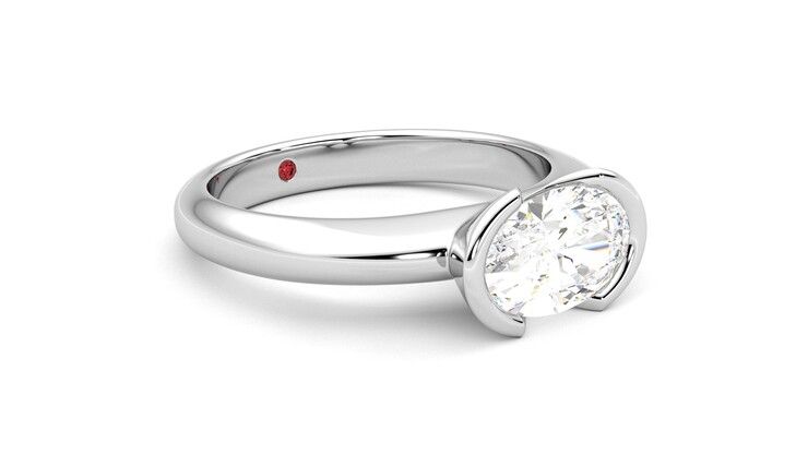 Taylor & Hart Viridis Oval Engagement Ring 360 degree image 6
