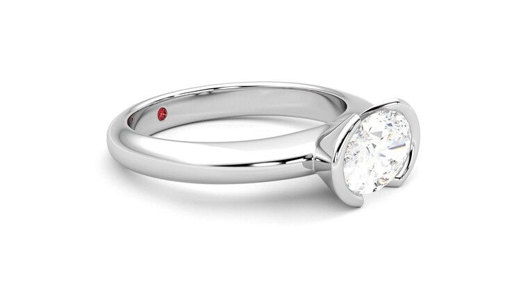 Taylor & Hart Viridis Oval Engagement Ring 360 degree image 7