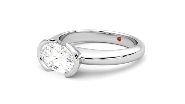 Taylor & Hart Viridis Oval Engagement Ring 360 degree image 24